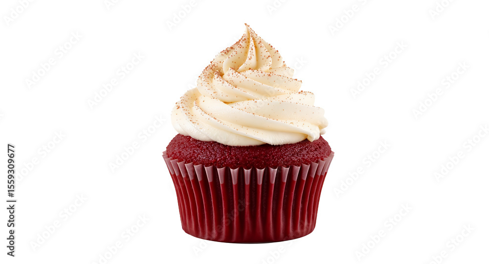Red Velvet Cupcake with Cream Cheese Frosting Delicious Dessert Bakery Treat Red Velvet Cupcake with Cream Cheese Frosting Delicious Dessert Bakery Treat