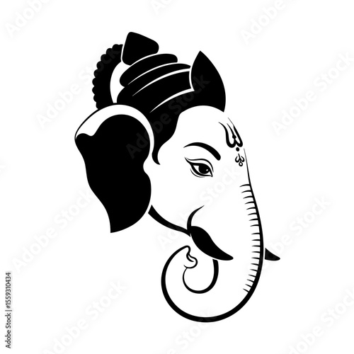 SHREE GANESHA ONE SIDE FACE DESIGN