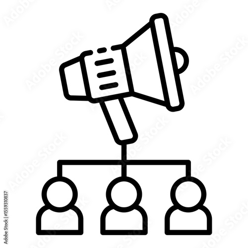 affiliate outline icon for network sale and commission service