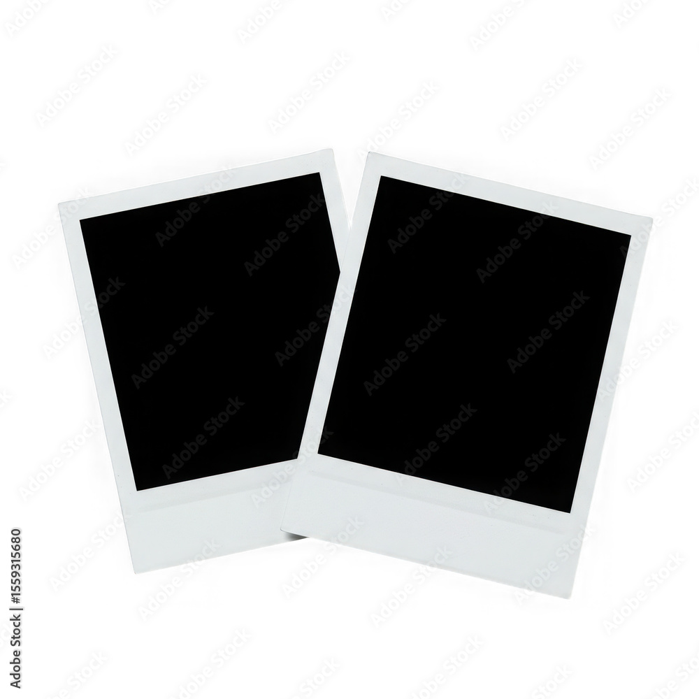 Two blank polaroid frames isolated on transparent background Two blank polaroid frames isolated on transparent background