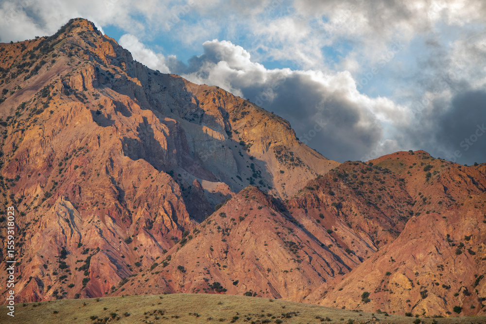 Fototapeta premium Mountain landscape with blue sky.