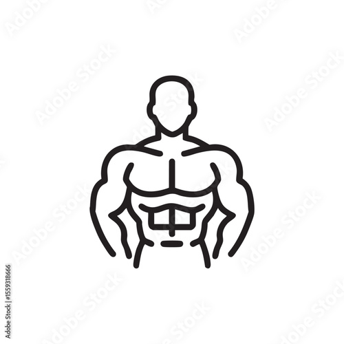 Strong male figure demonstrating muscular physique and fitness concept