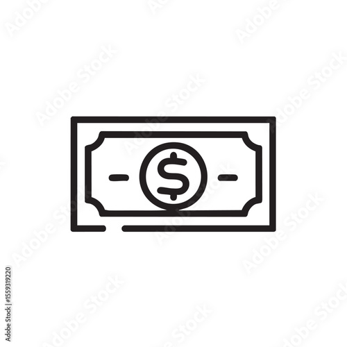 Dollar bill outline for financial concepts and designs