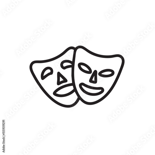 Theater masks symbolizing drama and performance art in creative design