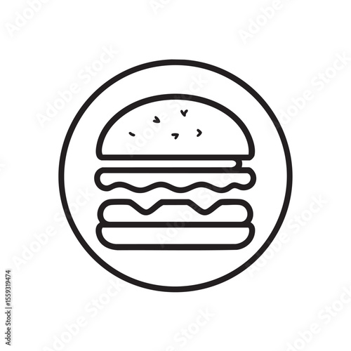 Gourmet burger icon design for food menu and restaurant branding