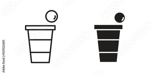 Beer pong icon pack. Flat Vector Icon Design Element.
