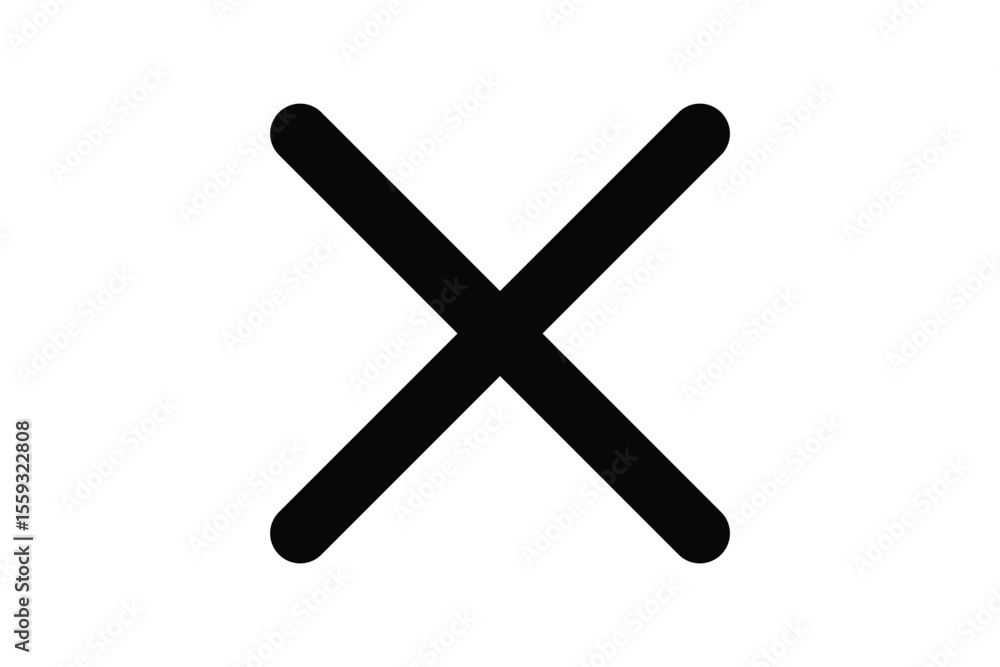 black and white cancel cross close tab icon vector black and white cancel cross close tab icon vector