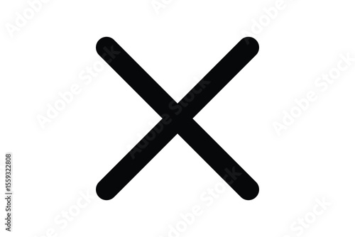 black and white cancel cross close tab icon vector