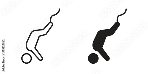 Bungee jumping icon pack. Flat Vector Icon Design Element.