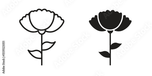 Carnation icon pack. Flat Vector Icon Design Element.