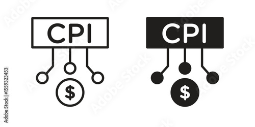 Consumer prices index icon pack. Flat Vector Icon Design Element.