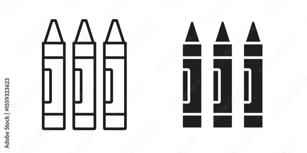 Obraz premium Crayon icon pack. Flat Vector Icon Design Element.