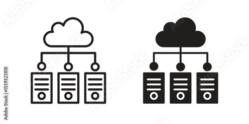 Data center icon pack. Flat Vector Icon Design Element.