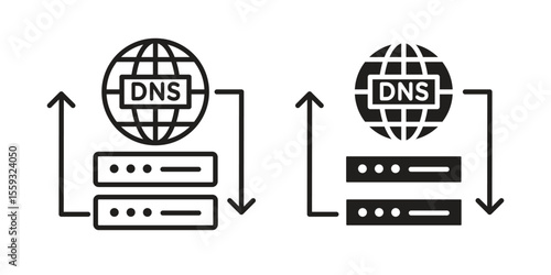 DNS icon pack. Flat Vector Icon Design Element.