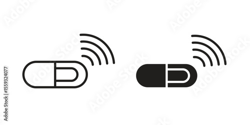 Dog microchip icon pack. Flat Vector Icon Design Element.