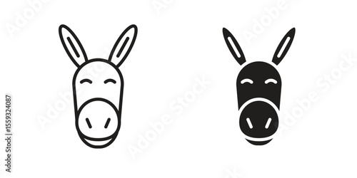 Donkey icon pack. Flat Vector Icon Design Element.