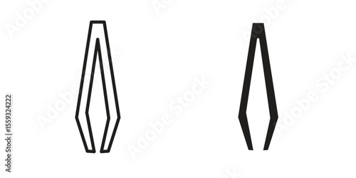 Eyebrow tweezers icon pack. Flat Vector Icon Design Element.