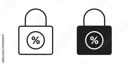 Fixed rate mortgage icon pack. Flat Vector Icon Design Element.