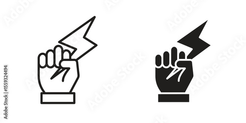 Hand with Power icon pack. Flat Vector Icon Design Element.