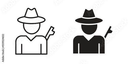 Hunter icon pack. Flat Vector Icon Design Element.