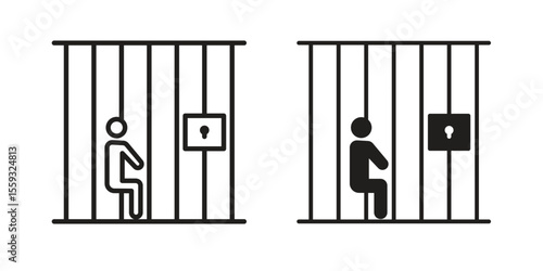 Jail icon pack. Flat Vector Icon Design Element.