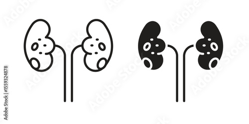 Kidney disease icon pack. Flat Vector Icon Design Element.