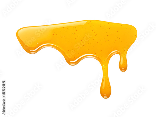 sweet honey spill drip isolated on white background PNG ,AI GENERATED