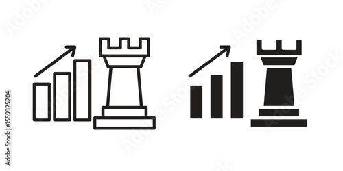 Marketing strategy icon pack. Flat Vector Icon Design Element.