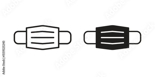 Medical mask icon pack. Flat Vector Icon Design Element.