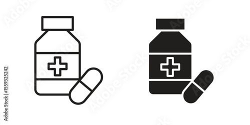 Medicine bottle icon pack. Flat Vector Icon Design Element.