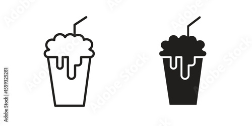Milkshake icon pack. Flat Vector Icon Design Element.