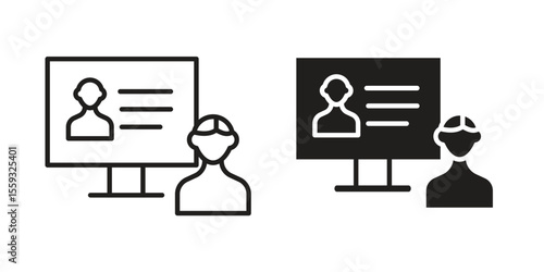 Online course icon pack. Flat Vector Icon Design Element.
