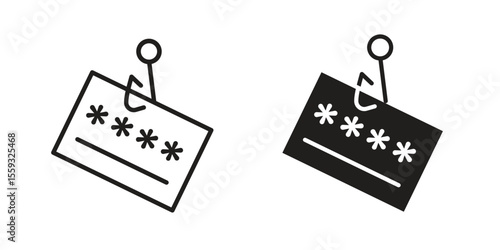 Password phishing icon pack. Flat Vector Icon Design Element.