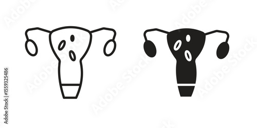 Pelvic inflammatory disease icon pack. Flat Vector Icon Design Element.