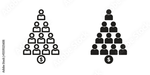 Ponzi scheme icon pack. Flat Vector Icon Design Element.