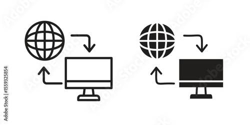 Remote Access icon pack. Flat Vector Icon Design Element.