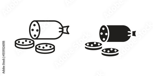 Salami icon pack. Flat Vector Icon Design Element.