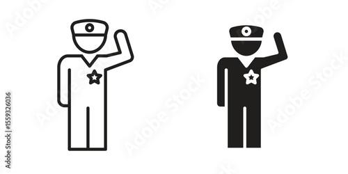 Salute icon pack. Flat Vector Icon Design Element.