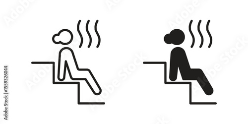 Sauna icon pack. Flat Vector Icon Design Element.