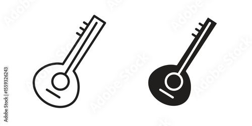 Sitar icon pack. Flat Vector Icon Design Element.