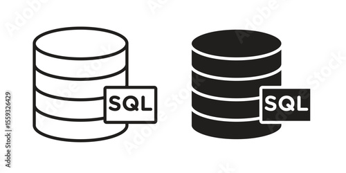 SQL icon pack. Flat Vector Icon Design Element.