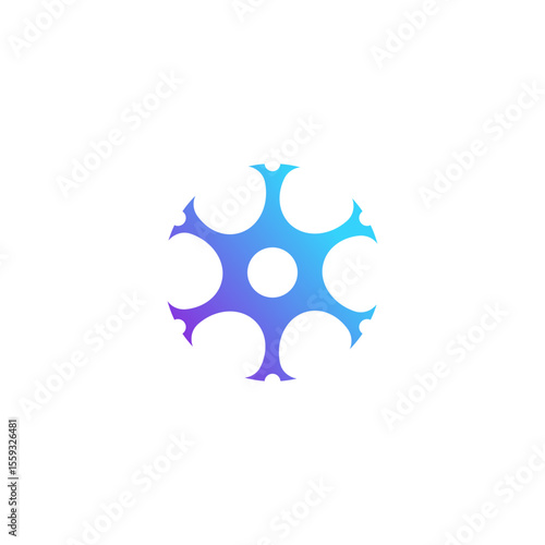 nerve cell, plasma circular vector. pharma, clinic logo, abstract, biotech atom, molecule, nano, sparkling water.