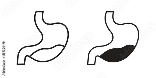 Stomach with Liquids icon pack. Flat Vector Icon Design Element.