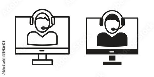 Tech support icon pack. Flat Vector Icon Design Element.
