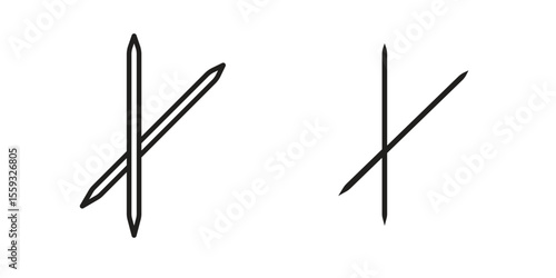 Toothpick icon pack. Flat Vector Icon Design Element.