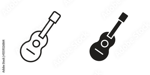 Ukulele icon pack. Flat Vector Icon Design Element.