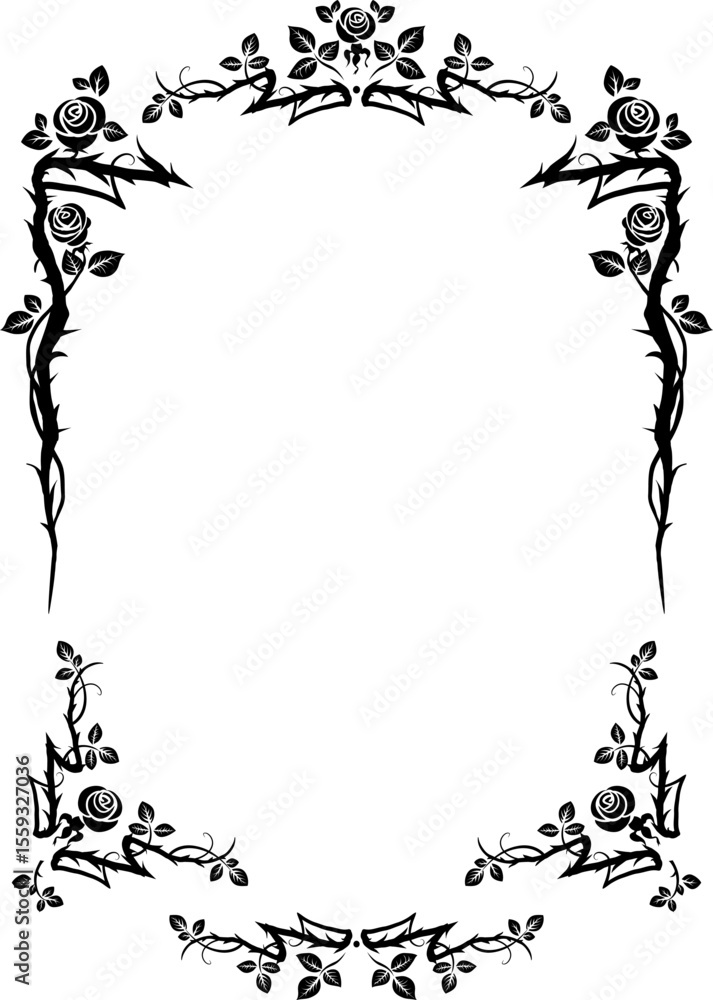 Black floral frame Black floral frame