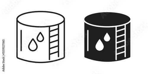 Water tank icon pack. Flat Vector Icon Design Element.