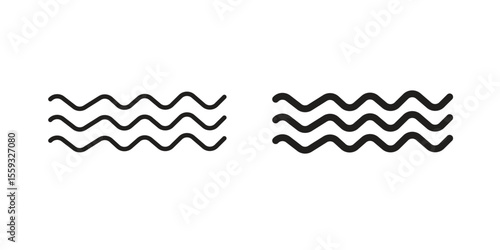 Wave icon pack. Flat Vector Icon Design Element.