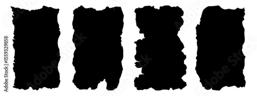 Old paper set for backdrop. Stamps distress grain. Vector collection